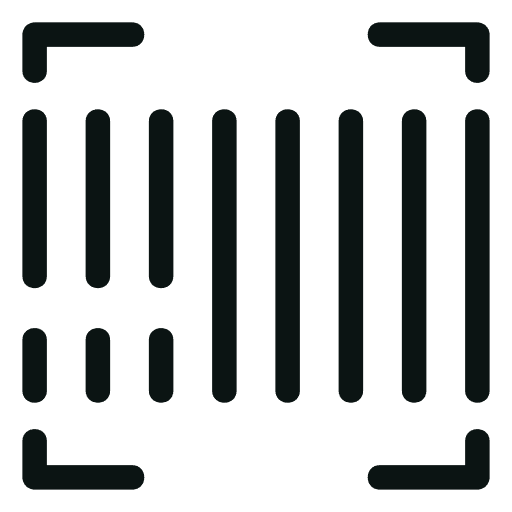 Barcode icon with black background
