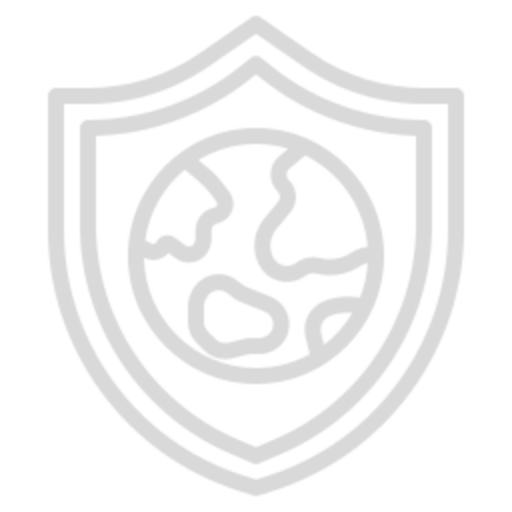 Globe shield symbol on black background