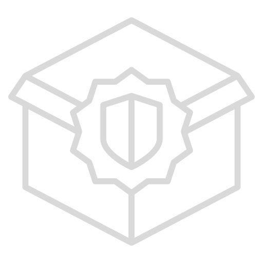 Secure package icon on black background