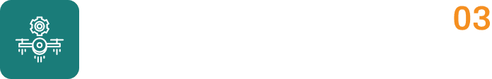 Number 03 with drone gear symbol