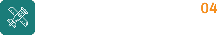 Airplane icon with number four