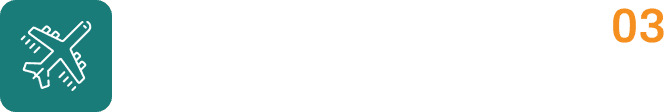 Teal airplane symbol, orange number
